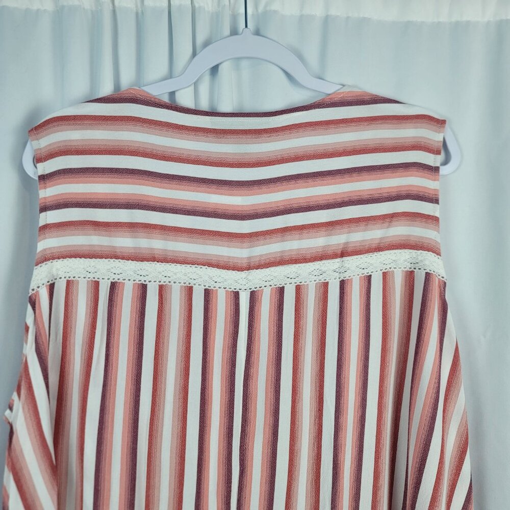 Lane Bryant Sleeveless Blouse Women's Size 20 Pink Ivory Stripe NEW - Picture 13 of 16